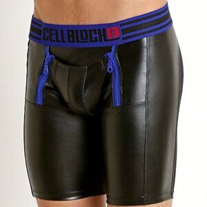 CBS072 Cellblock13 Octane Codpiece Zipper Short Blue RARE